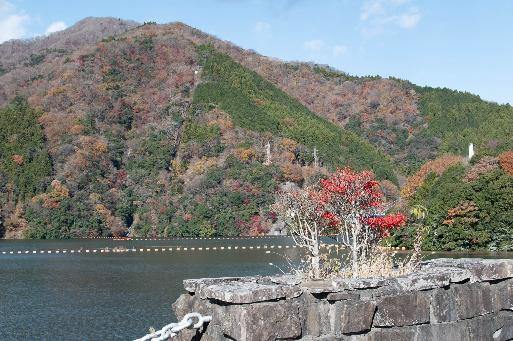 丹沢湖の三保ダム。アクセス良く神奈川西部の山岳エリアの魅力を感じられる場所だ